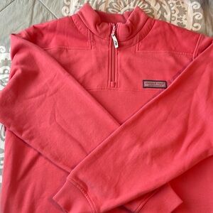 Coral 1/4 zip sweatshirt